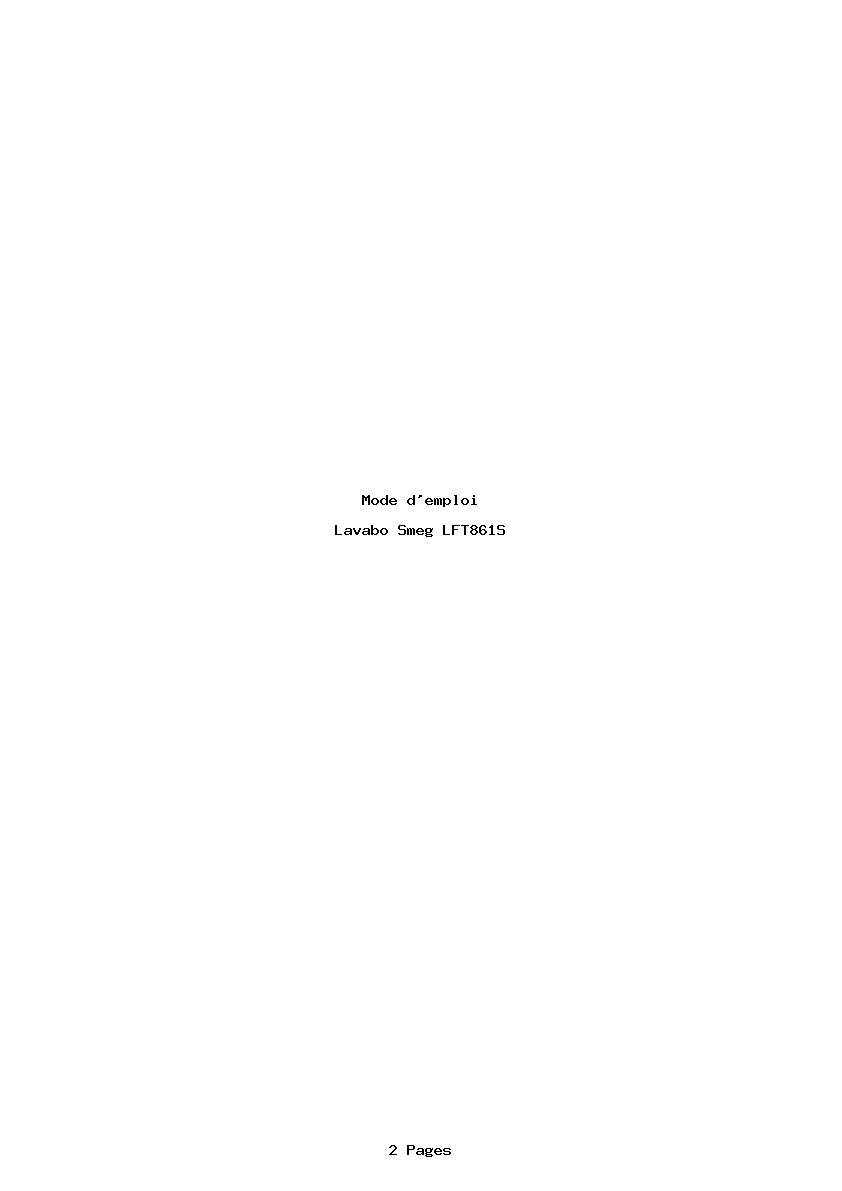Page 1 de la notice Mode d'emploi Smeg LFT861S