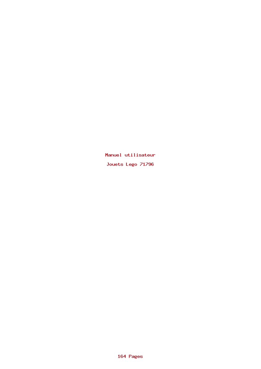 Page 1 de la notice Manuel utilisateur Lego 71796