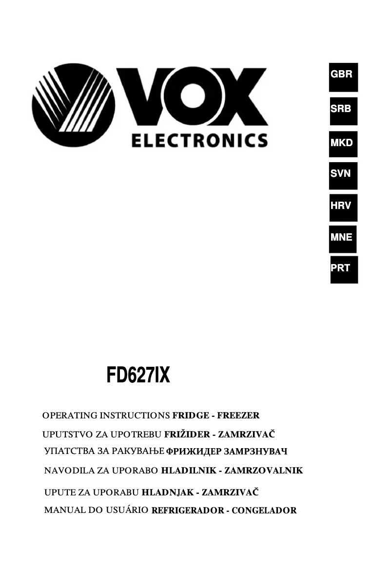 Página 1 del manual Manual de usuario VOX FD627IX
