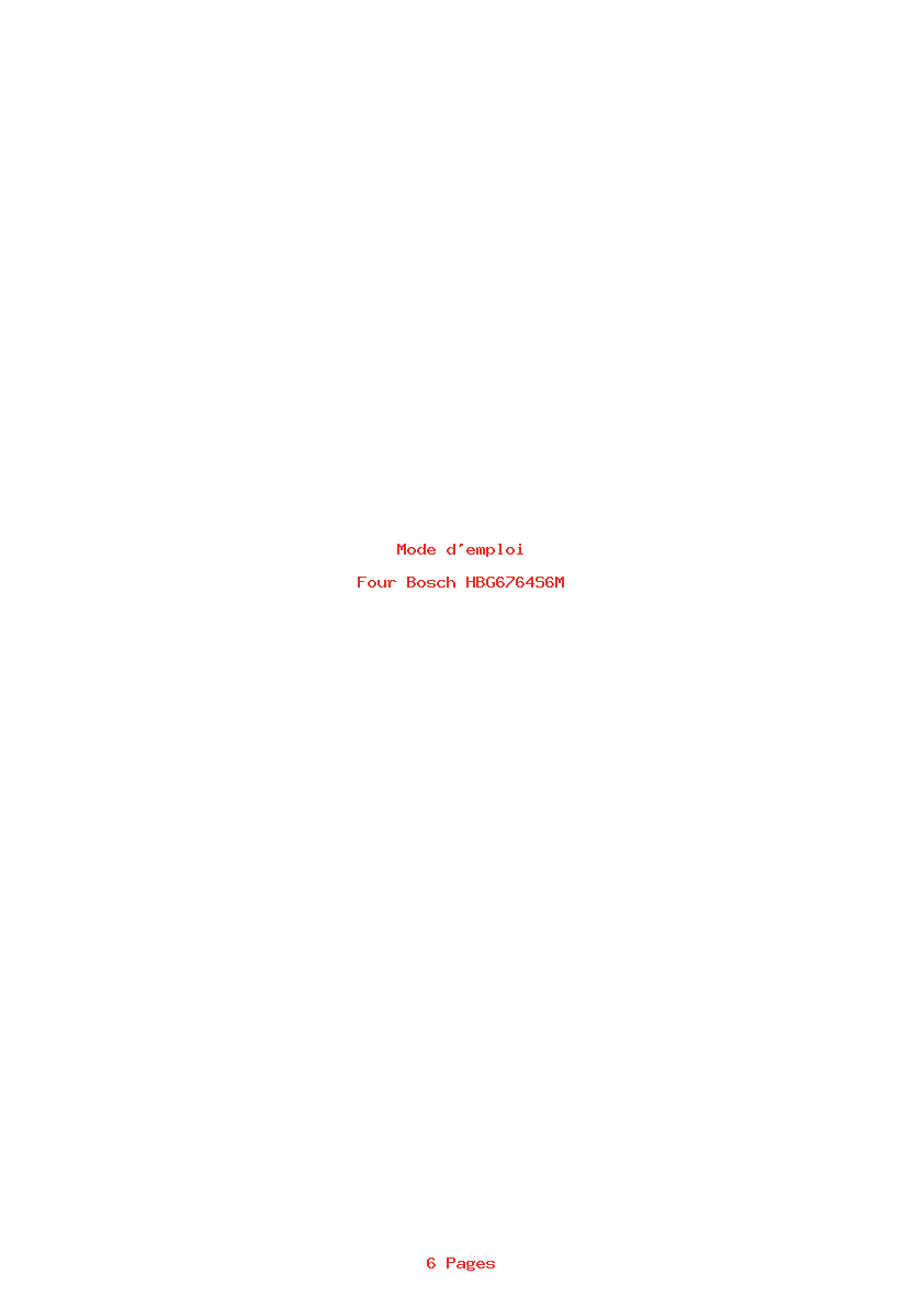 Page 1 de la notice Mode d'emploi Bosch HBG6764S6M