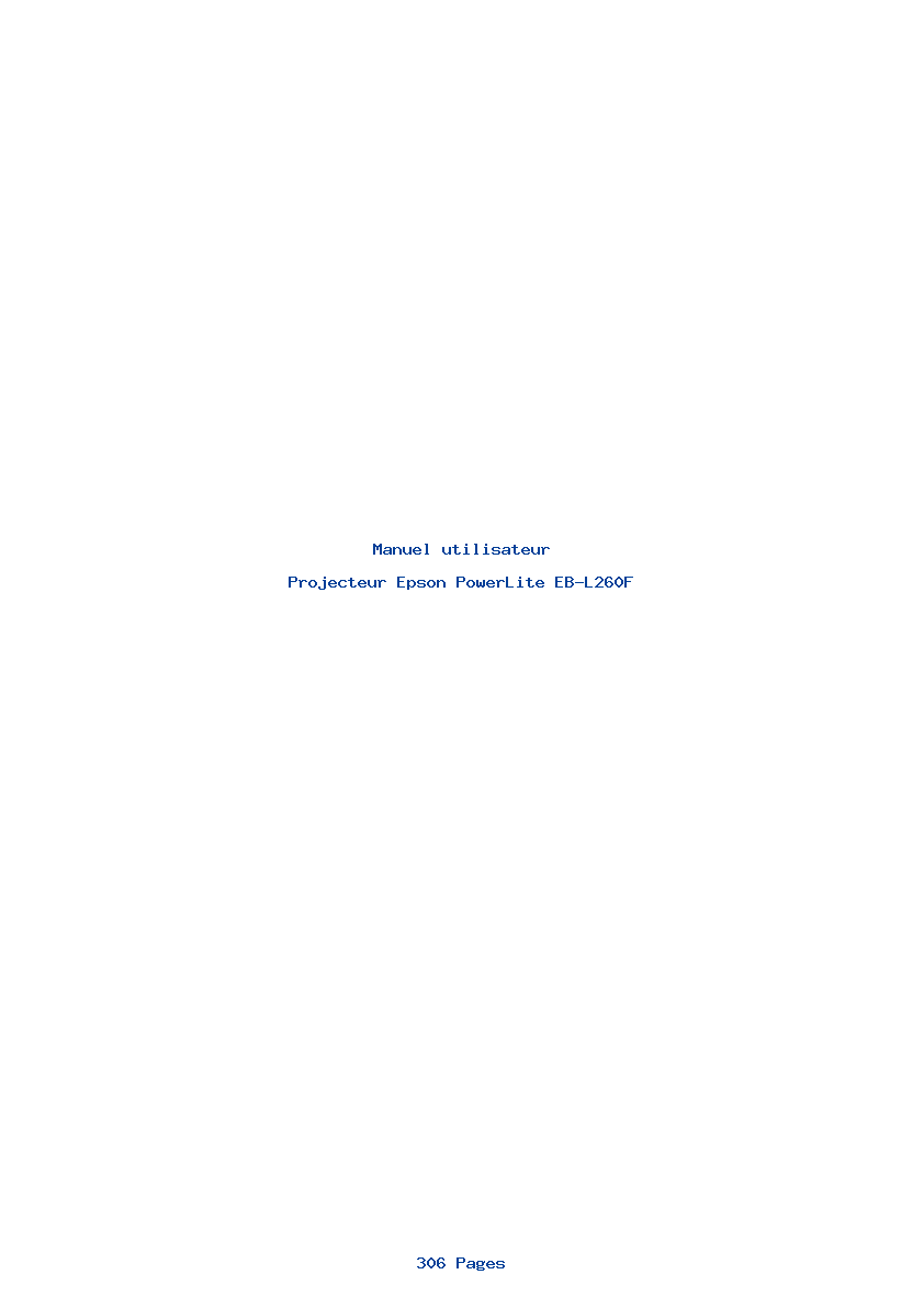 Page 1 de la notice Manuel utilisateur Epson PowerLite EB-L260F