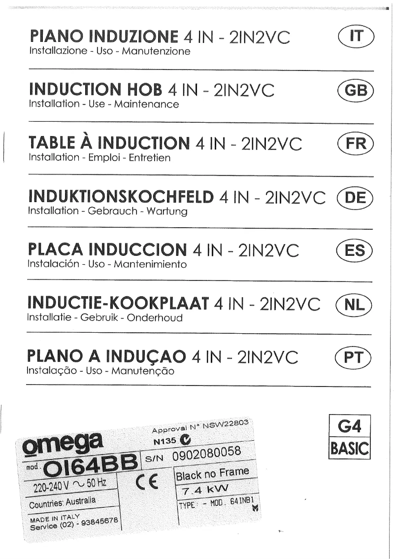 Page 1 de la notice Manuel utilisateur Omega OI64BB