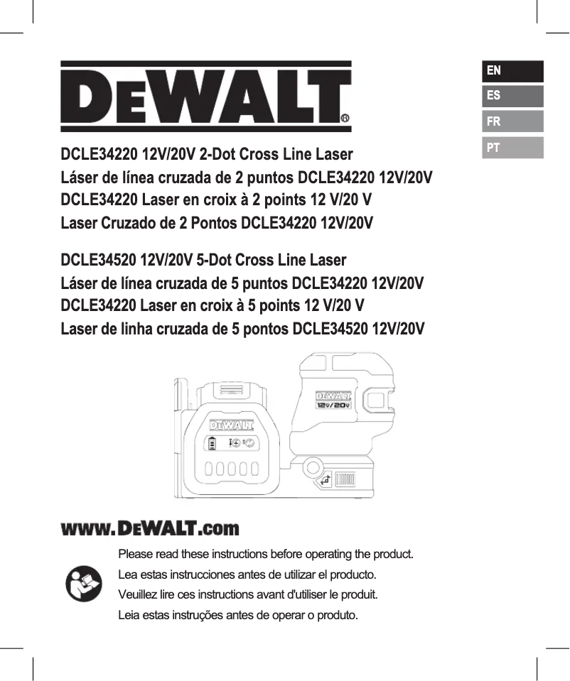 Página 1 del manual Manual de usuario DeWalt DCLE34520