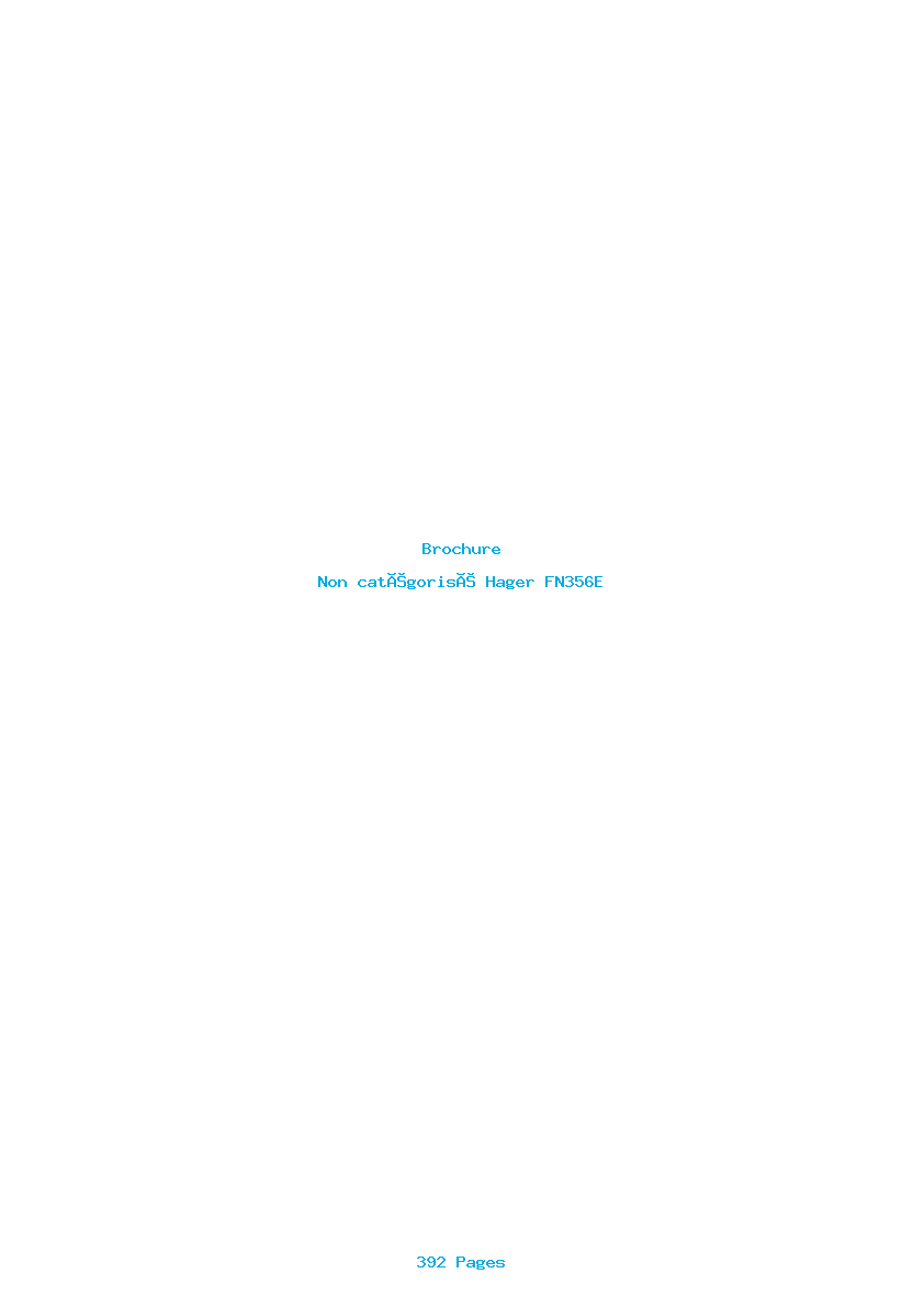 Page 1 de la notice Brochure Hager FN356E