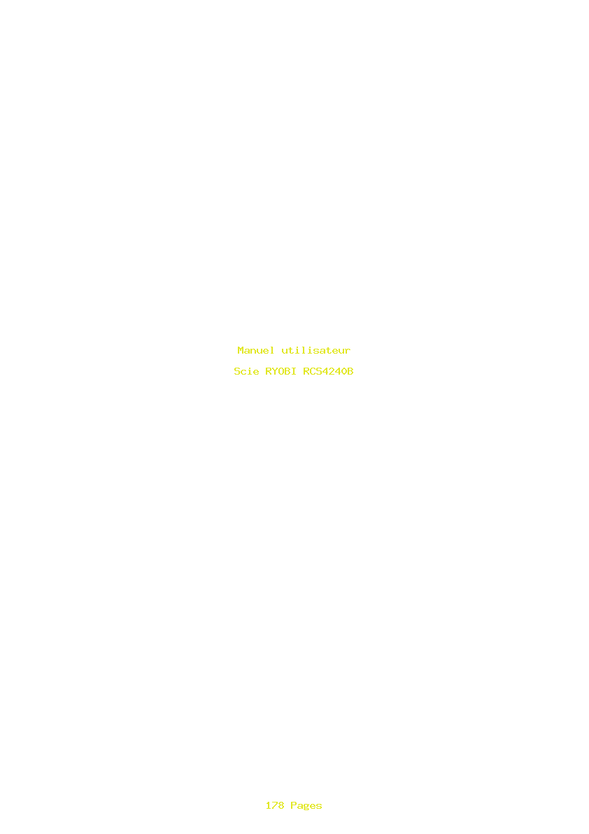 Page 1 de la notice Manuel utilisateur RYOBI RCS4240B
