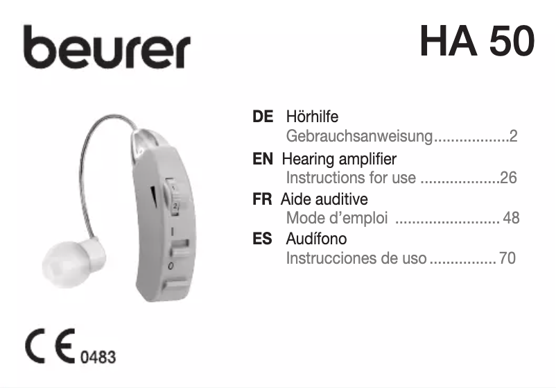 Page 1 de la notice Manuel utilisateur Beurer HA 50