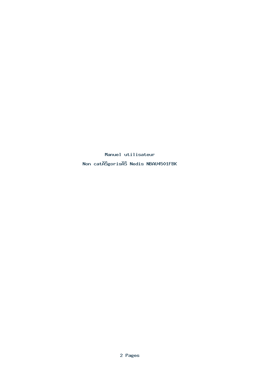 Page 1 de la notice Manuel utilisateur Nedis NBAU4501FBK