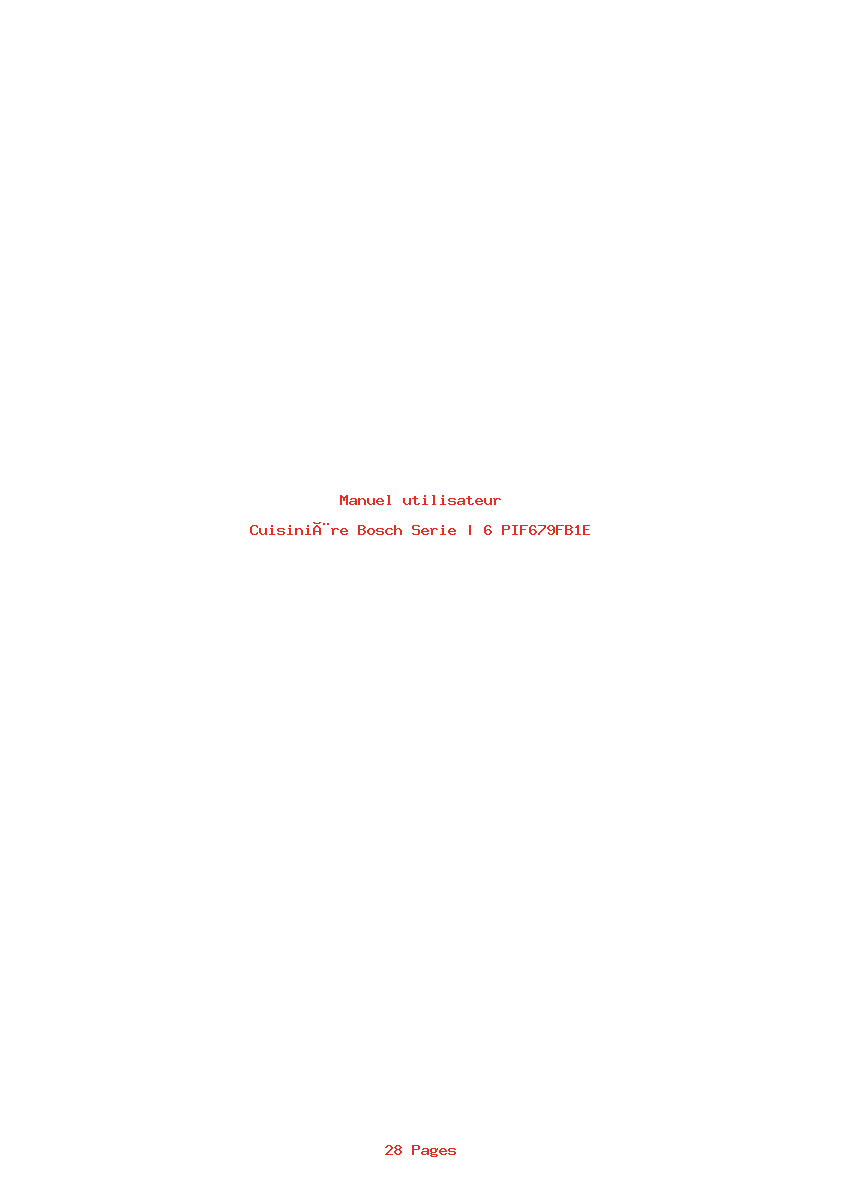 Page 1 de la notice Manuel utilisateur Bosch Serie | 6 PIF679FB1E