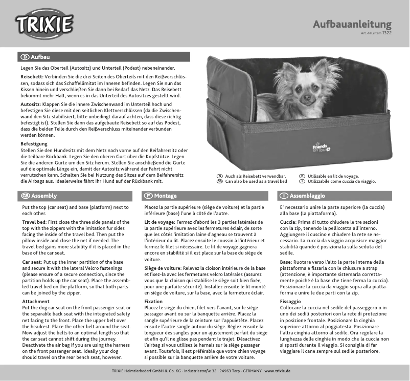 Page 1 de la notice Manuel utilisateur Trixie Friends on Tour