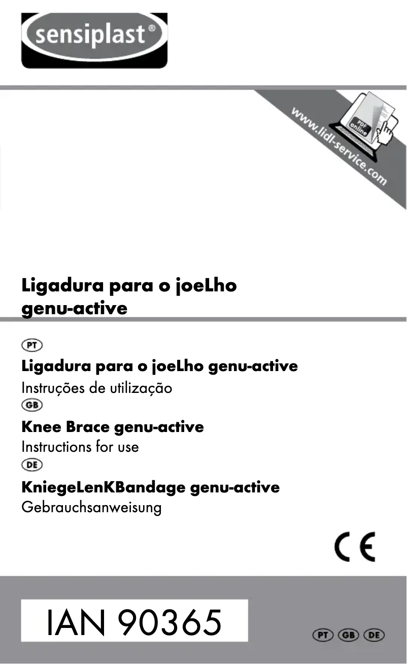 Page 1 of the manual User Manual Sensiplast IAN 90365