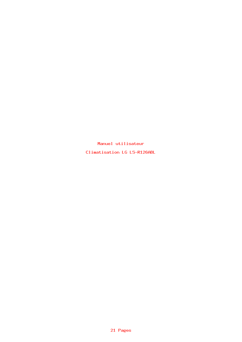 Page 1 de la notice Manuel utilisateur LG LS-R126ABL