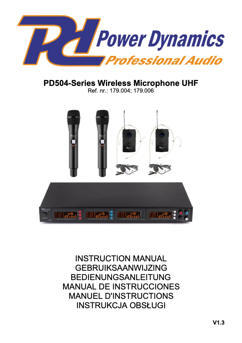 Page 1 de la notice Manuel utilisateur Power Dynamics PD504B