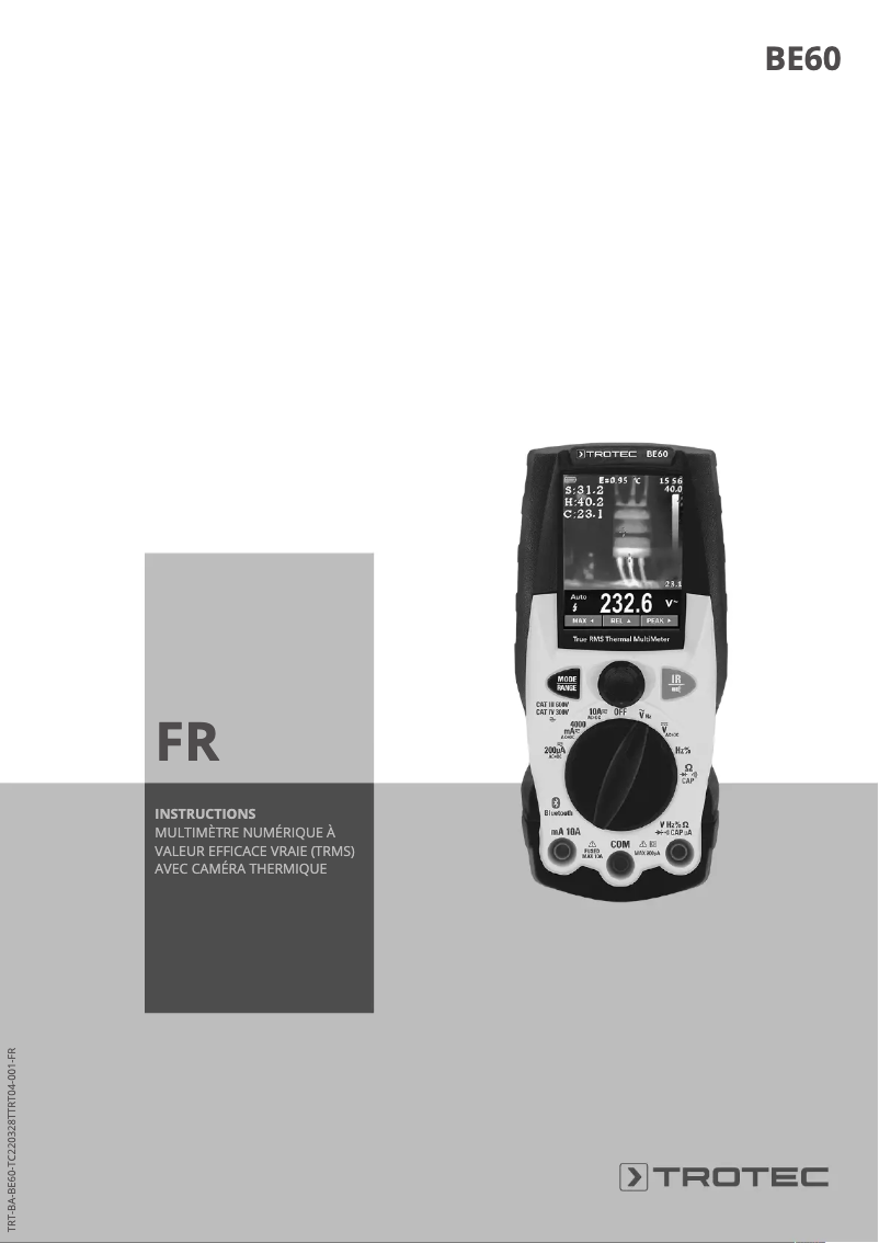 Page 1 de la notice Manuel utilisateur Trotec BE60