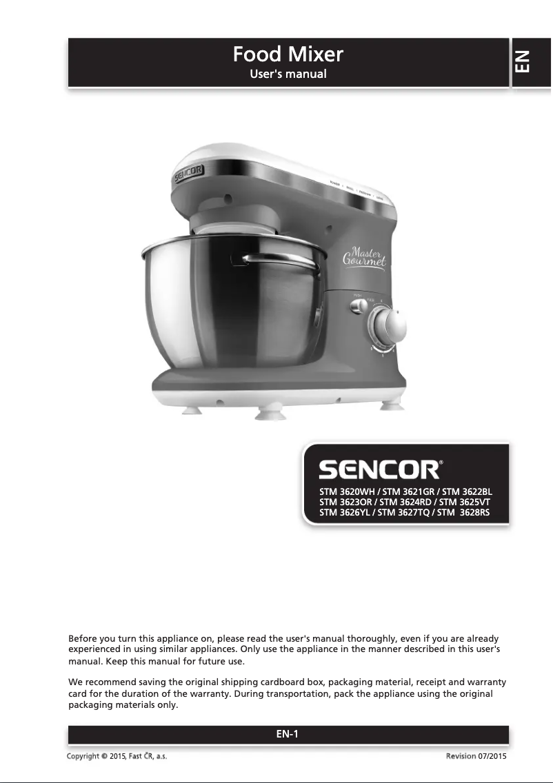 Page 1 de la notice Manuel utilisateur Sencor STM 3623OR