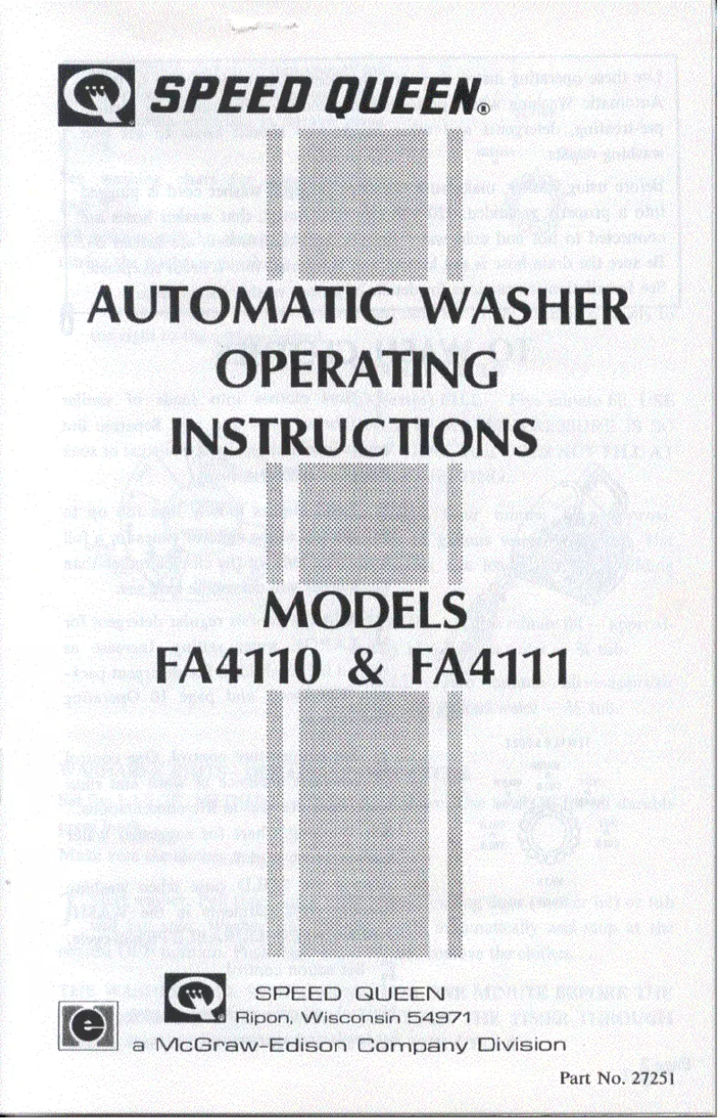 Página 1 del manual Manual de usuario Speed Queen FA4111