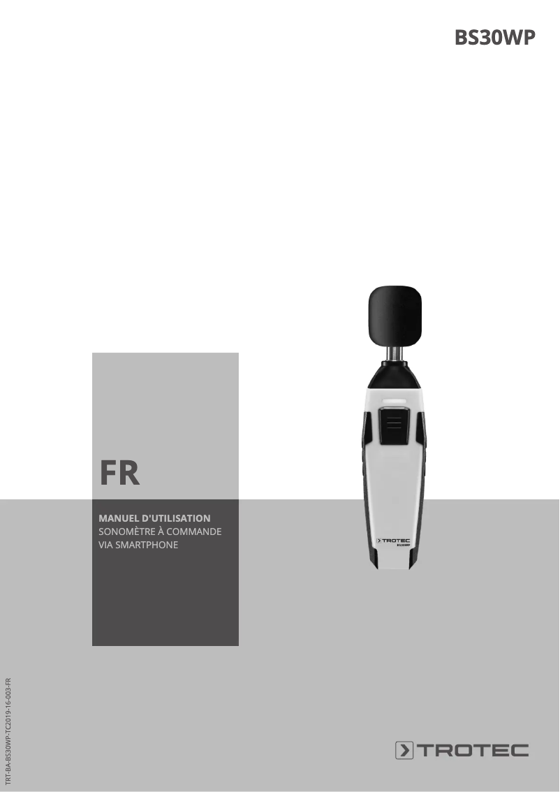 Page 1 de la notice Manuel utilisateur Trotec BS30WP