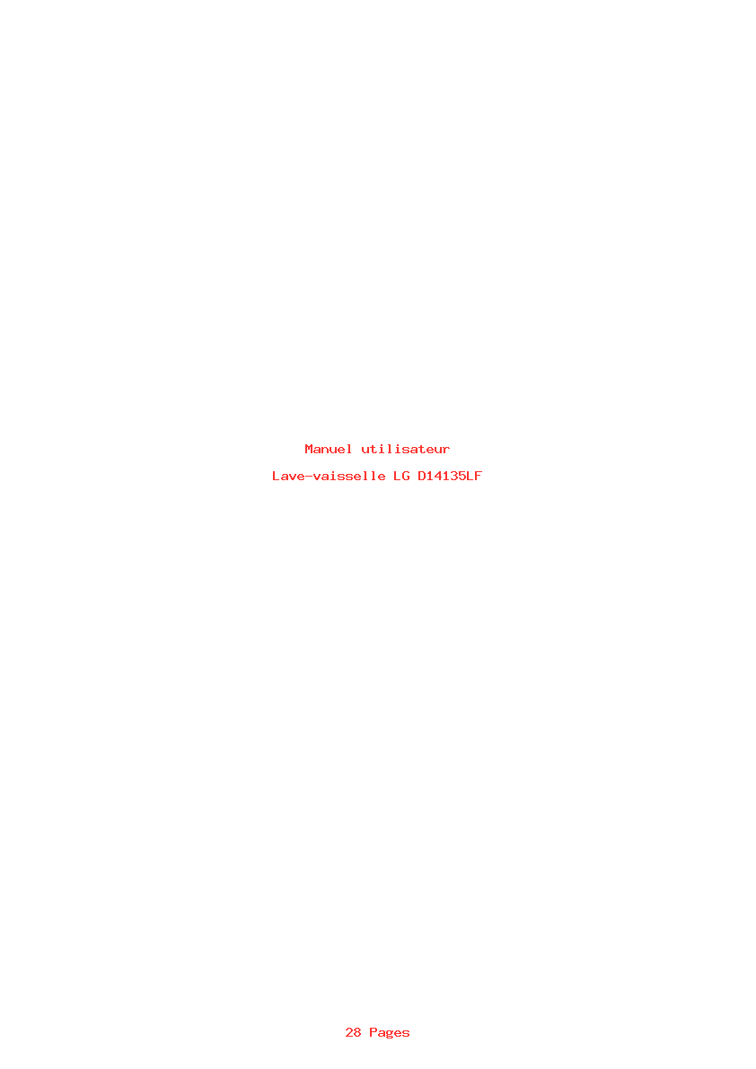 Page 1 de la notice Manuel utilisateur LG D14135LF