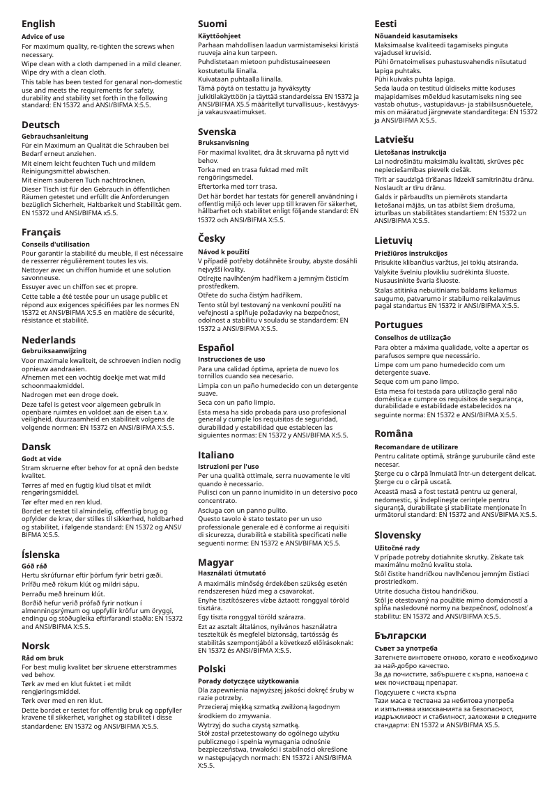 Page 1 de la notice Manuel utilisateur Ikea IDÅSEN 803.979.16