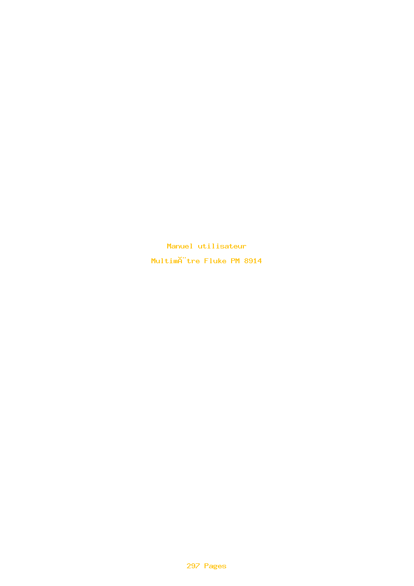 Page 1 de la notice Manuel utilisateur Fluke PM 8914