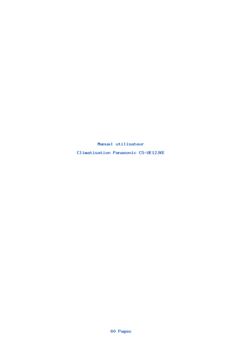 Image de la première page du manuel de l'appareil CS-UE12JKE