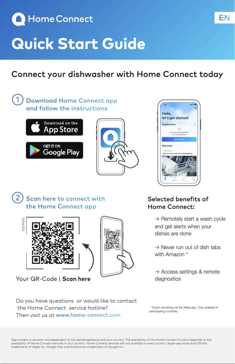 Page 1 de la notice Guide de démarrage rapide Thermador DWHD560CFP