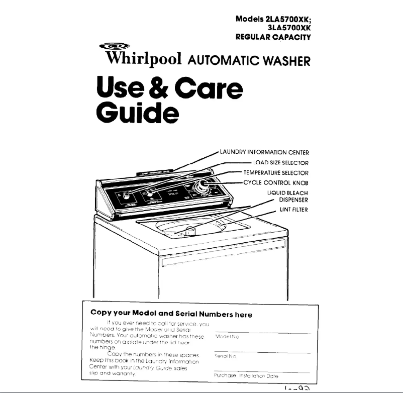 Página 1 del manual Manual de usuario Whirlpool 2LA5700XK