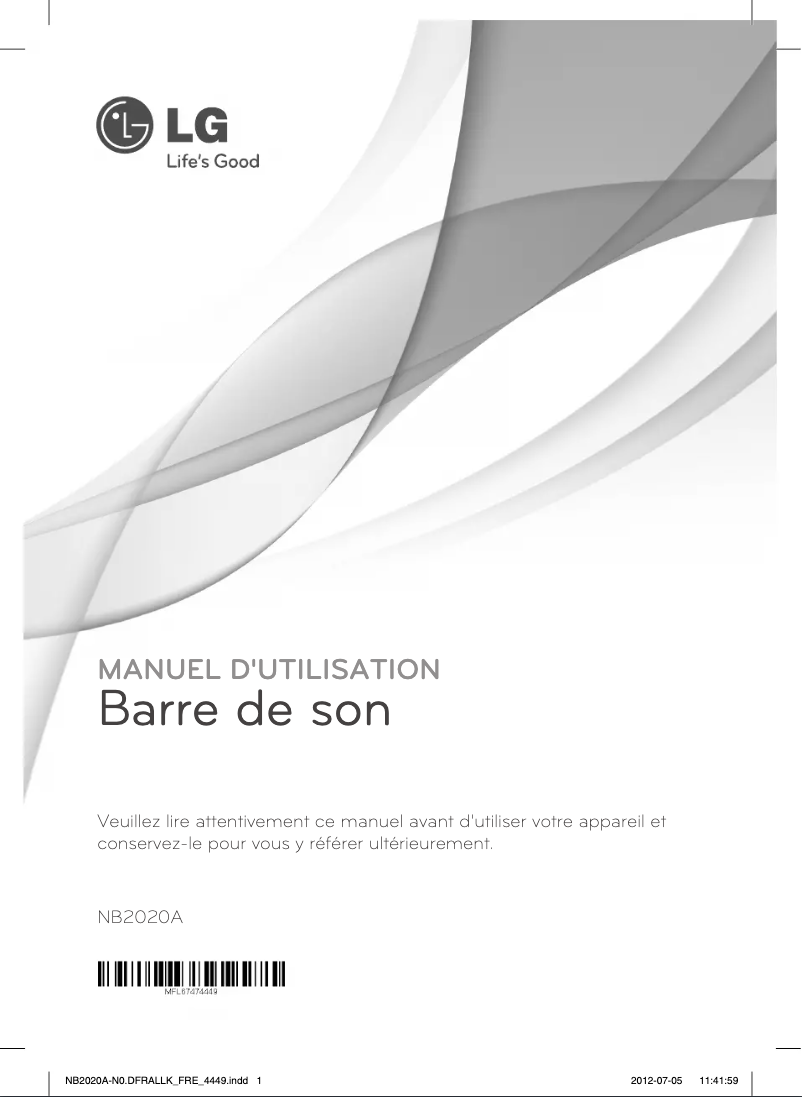 Page 1 de la notice Manuel utilisateur LG NB2020A