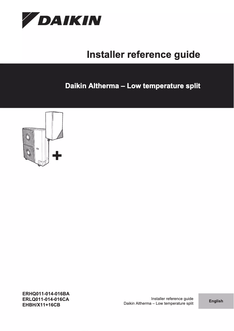 Page 1 de la notice Guide d'installation Daikin EHBH08CB9W
