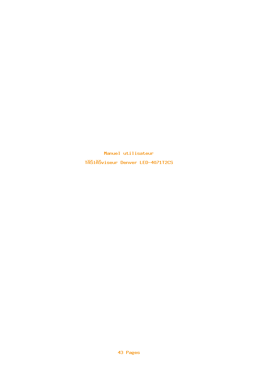 Page 1 de la notice Manuel utilisateur Denver LED-4071T2CS