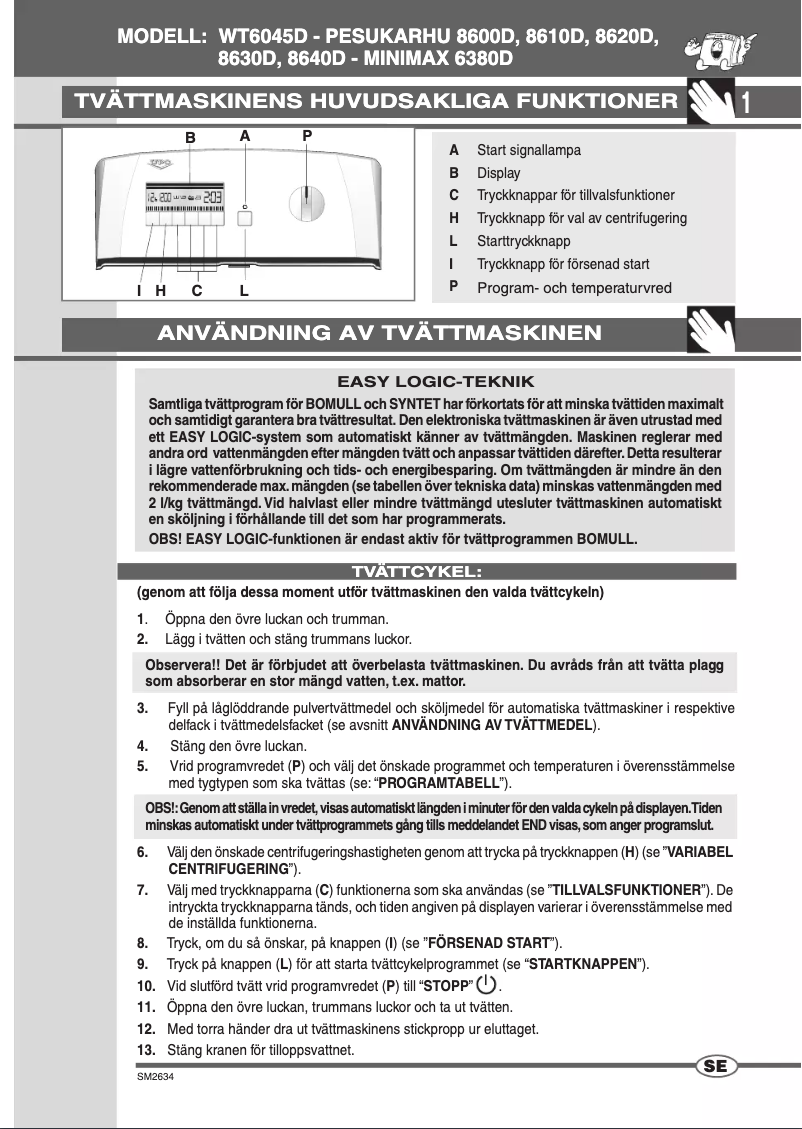 Page 1 de la notice Manuel utilisateur UPO 8640D Pesukarhu