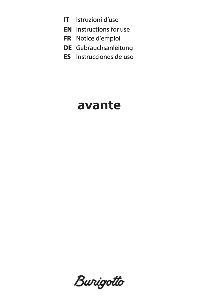 Page 1 of the manual User Manual Burigotto Avante
