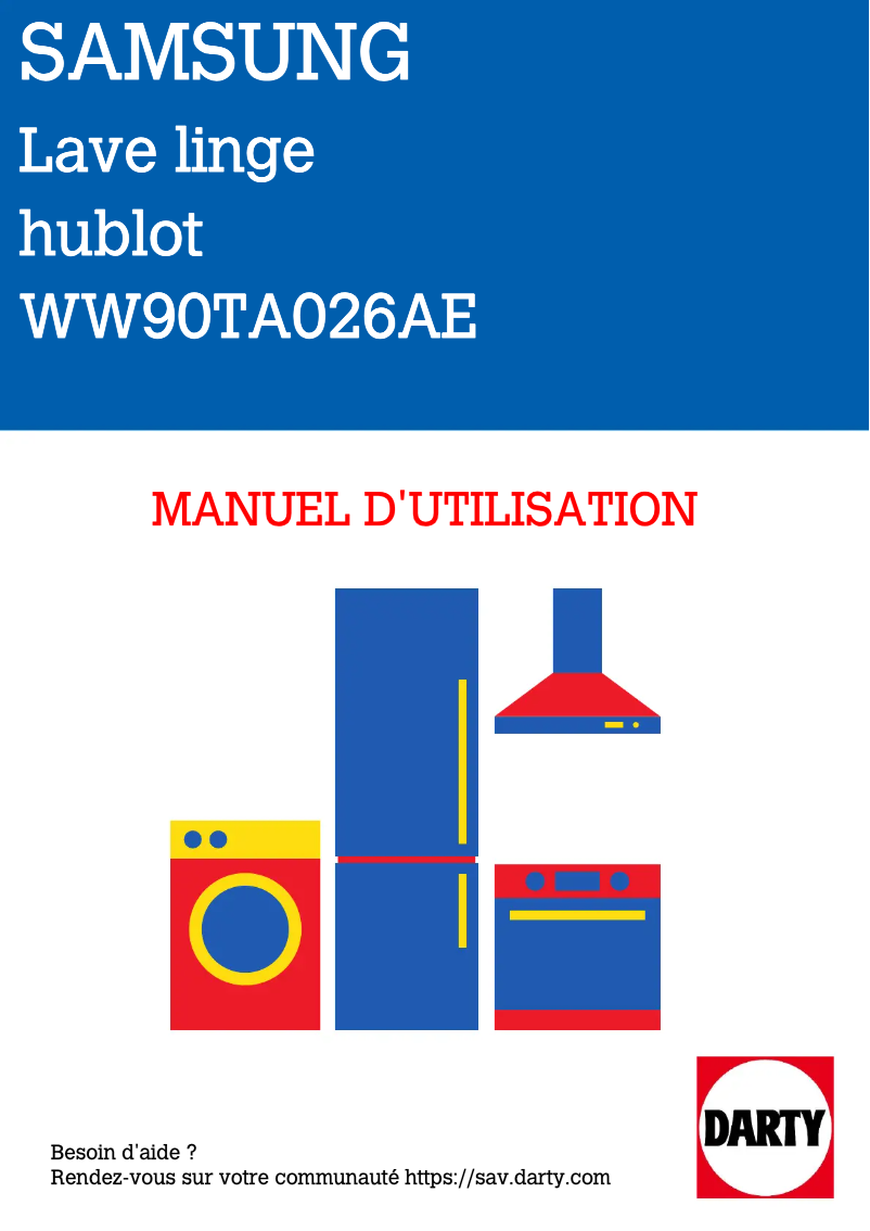 Página 1 del manual Manual de usuario Samsung WW90TA026AE