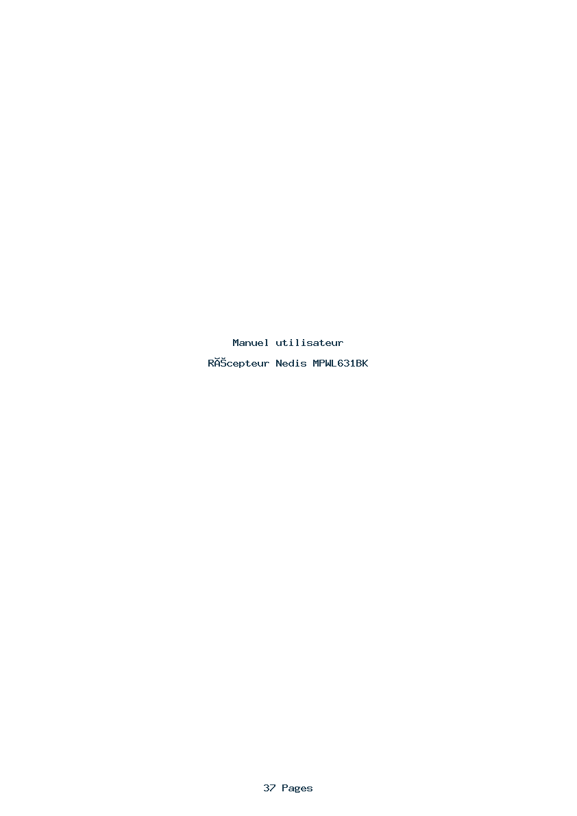 Page 1 de la notice Manuel utilisateur Nedis MPWL631BK