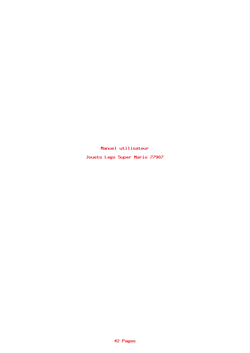 Page 1 de la notice Manuel utilisateur Lego Super Mario 77907