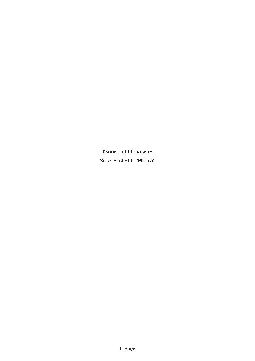 Image de la première page du manuel de l'appareil YPL 520