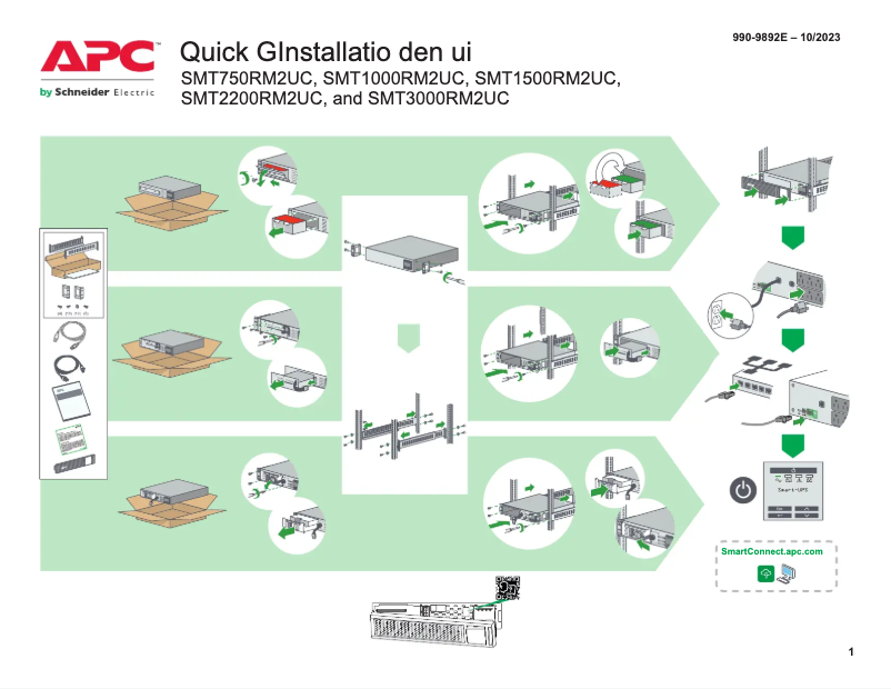 Página 1 del manual Guía de inicio rápido APC Smart-UPS SMT1000RM2UC
