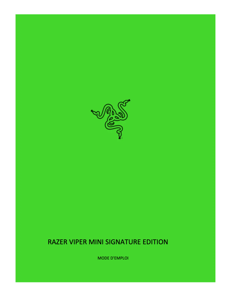 Page 1 de la notice Manuel utilisateur Razer Viper Mini Signature Edition