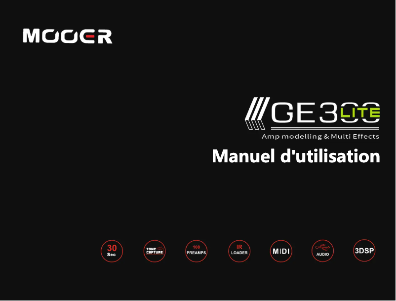 Page 1 de la notice Manuel utilisateur Mooer GE300 Lite