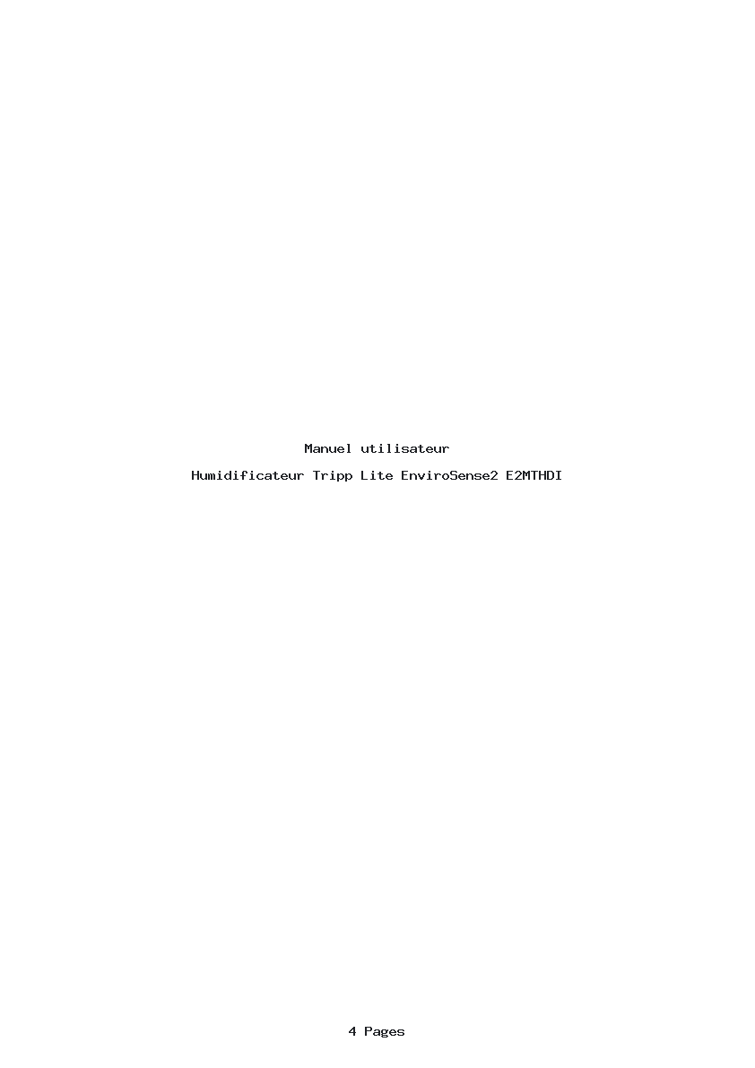 Page 1 de la notice Manuel utilisateur Tripp Lite EnviroSense2 E2MTHDI