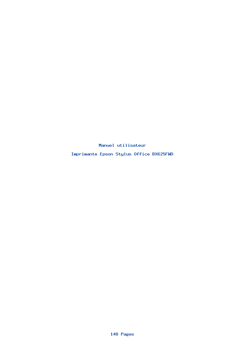 Page 1 de la notice Manuel utilisateur Epson Stylus Office BX625FWD