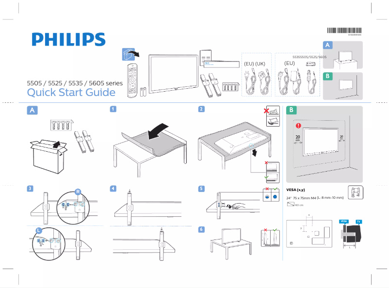 Page 1 of the manual Quick Start Guide Philips 24PFS5535