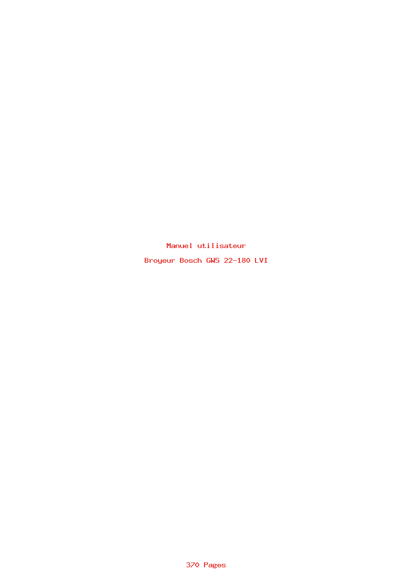 Page 1 de la notice Manuel utilisateur Bosch GWS 22-180 LVI