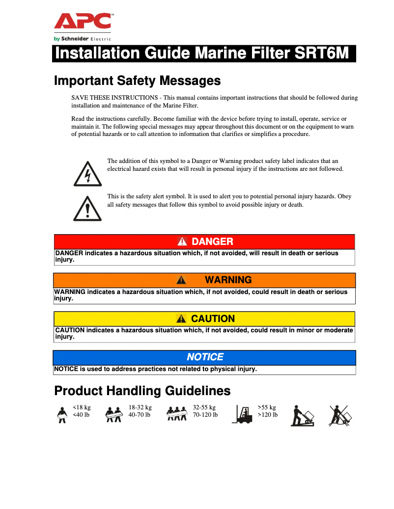 Página 1 del manual Manual de usuario APC SRT6RMM