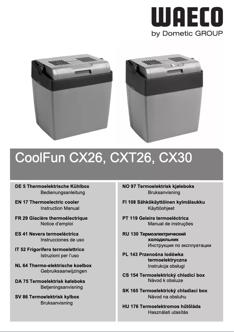 Página 1 del manual Manual de usuario Waeco CoolFun CX30