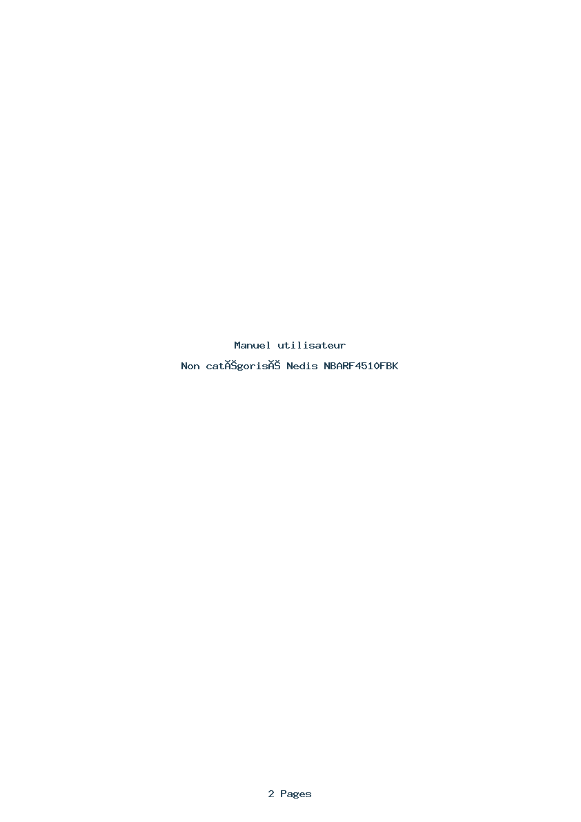 Page 1 de la notice Manuel utilisateur Nedis NBARF4510FBK