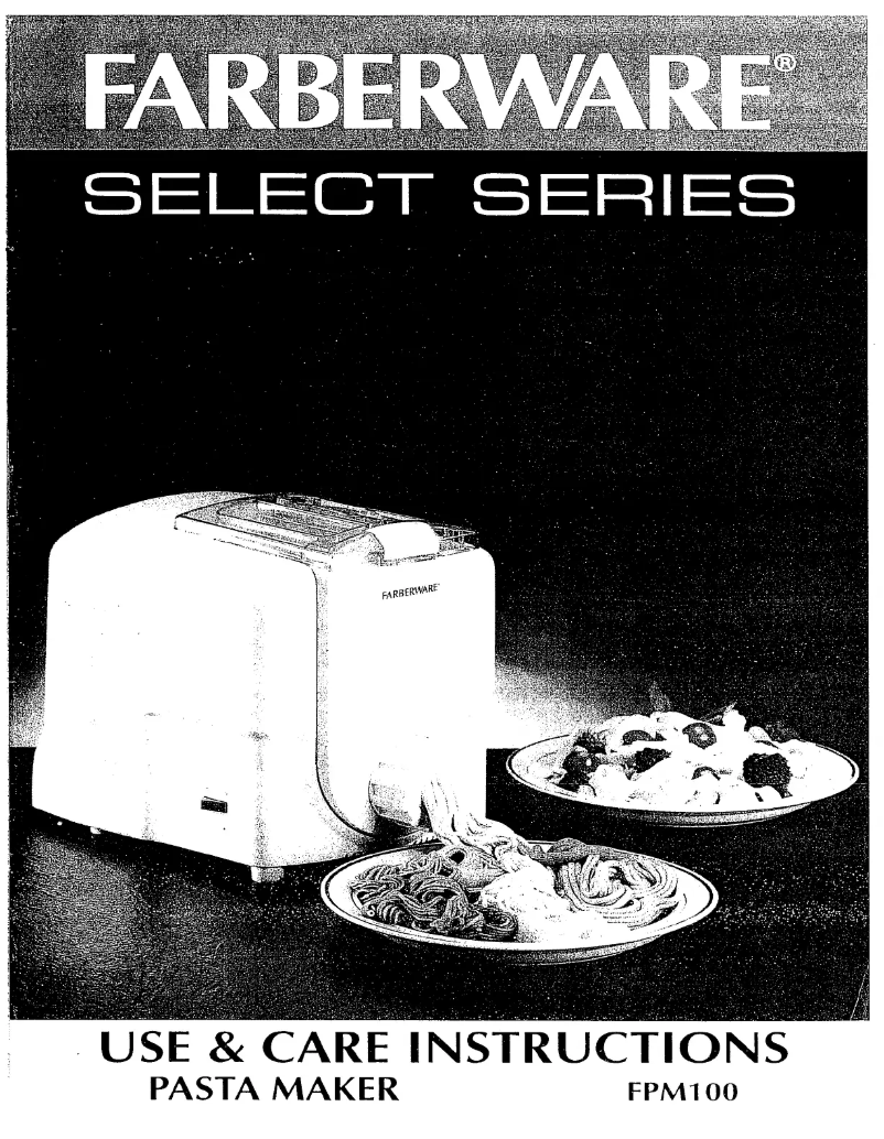 Page 1 de la notice Manuel utilisateur Farberware FPM100