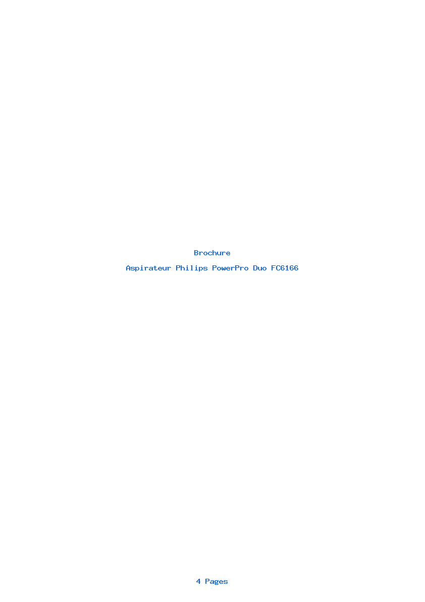 Page 1 de la notice Brochure Philips PowerPro Duo FC6166