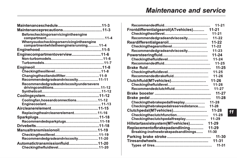 Página 1 del manual Manual de uso y mantenimiento Subaru Forester (2009)