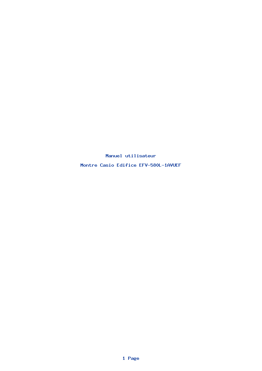 Page 1 de la notice Manuel utilisateur Casio Edifice EFV-580L-1AVUEF