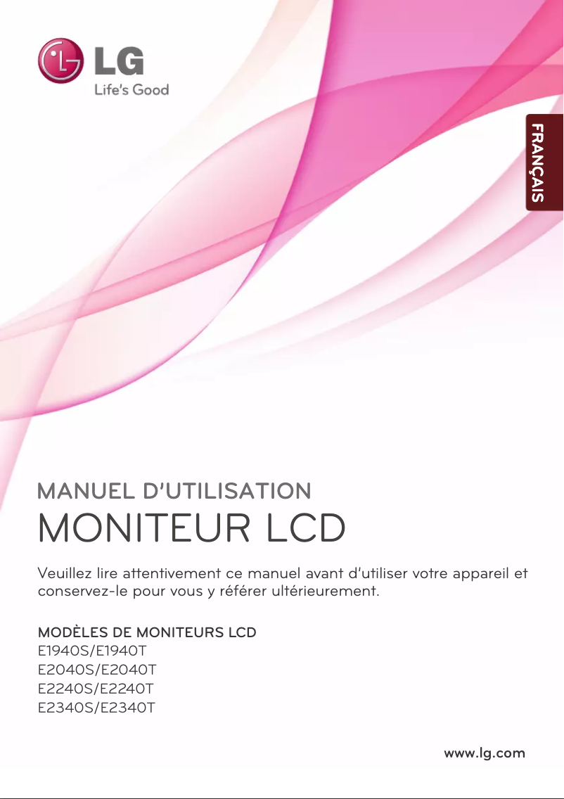 Page 1 de la notice Manuel utilisateur LG E2340S